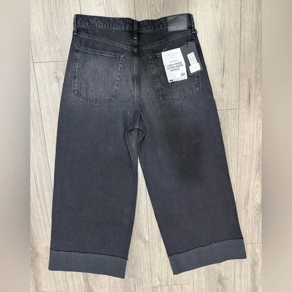 NWT Rag & Bone BLAIR SOFIE HIGH-RISE ANKLE WIDE LEG WITH CUFF RIGID Sz 32